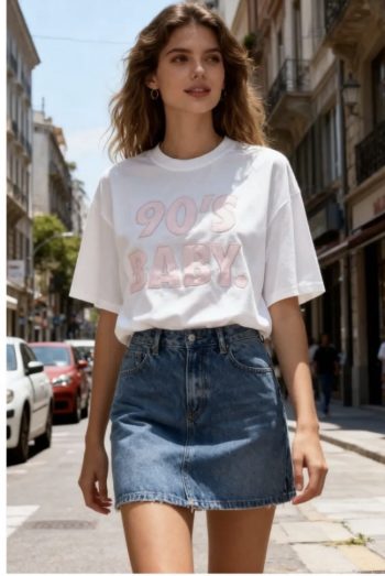 "90's Baby" Oversized Cotton T-Shirt