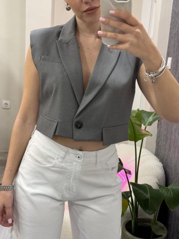 Cropped γιλέκο