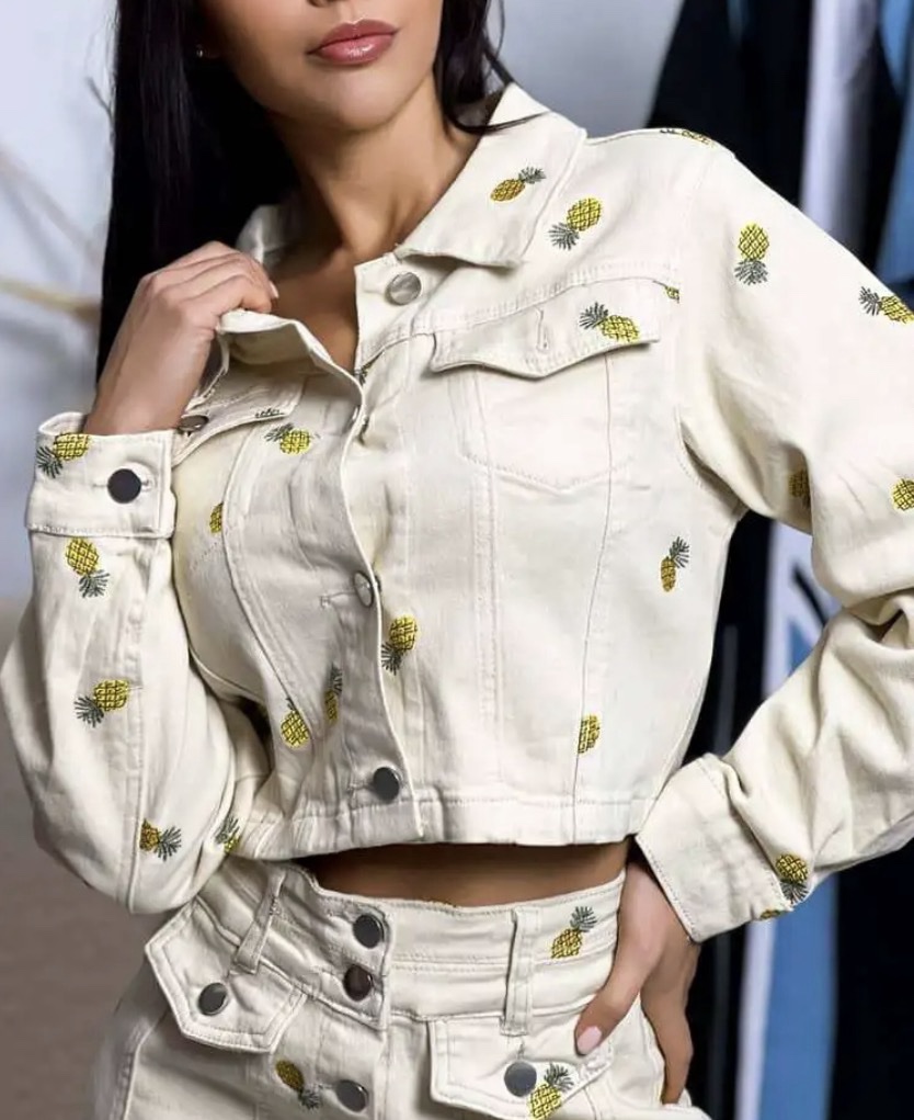 Denim Pineapple Jacket