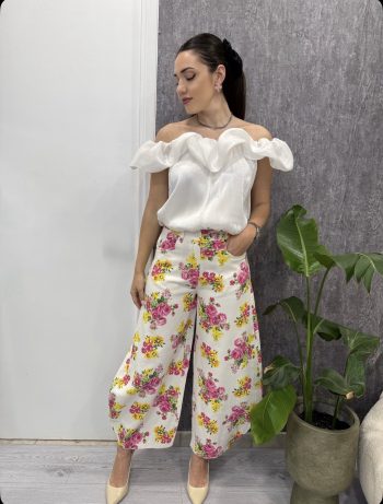 Floral Denim Παντελόνα
