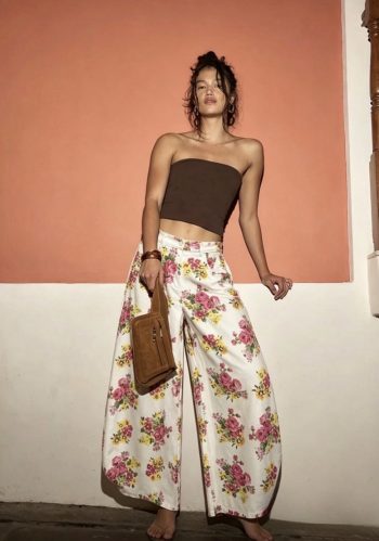 Floral Denim Παντελόνα