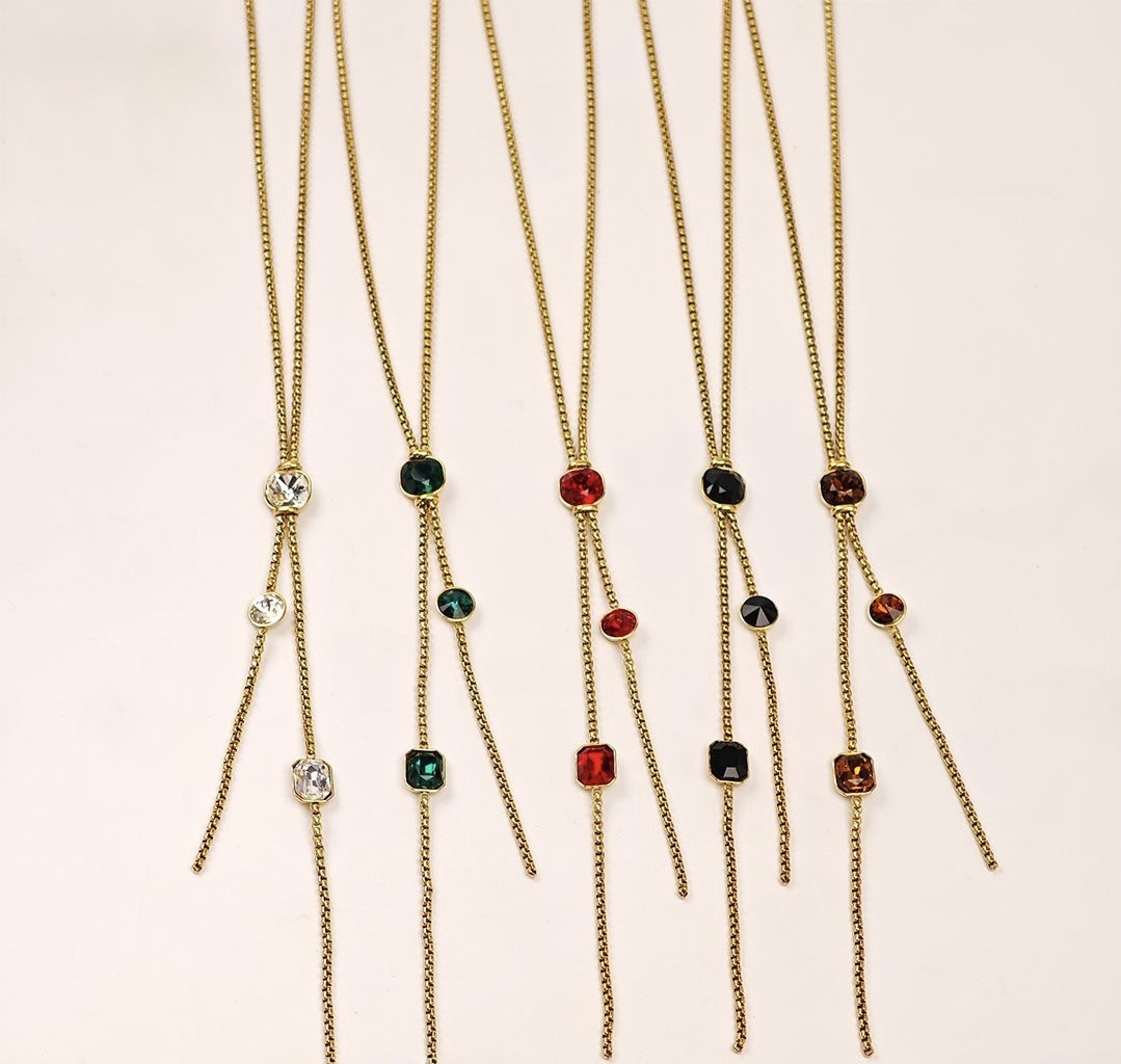 Crystal Tie Necklace