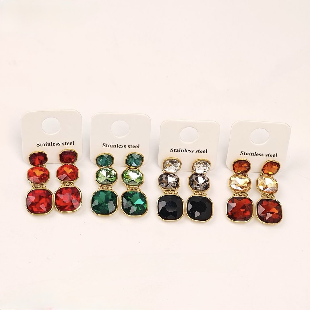 Crystal Trio Earrings